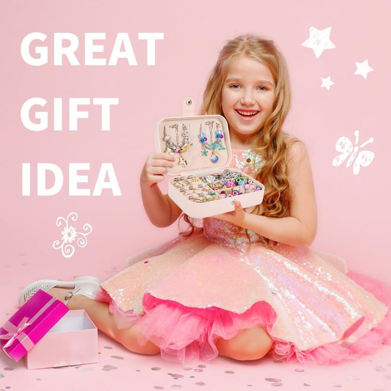 Sofier Charm Bracelet Making Kit for Girls Jewelry Box Jewelry Making Kit Gifts for Girls 4-12 DIY Craft Toys Birthday Christmas - Image 5